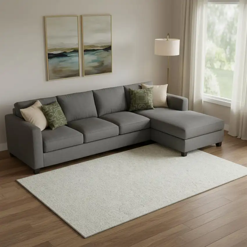 Ivory And Beige Polka Dot Washable Area Rug With UV Protection Photo 1