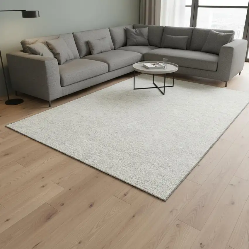 Ivory And Beige Polka Dot Washable Area Rug With UV Protection Photo 2