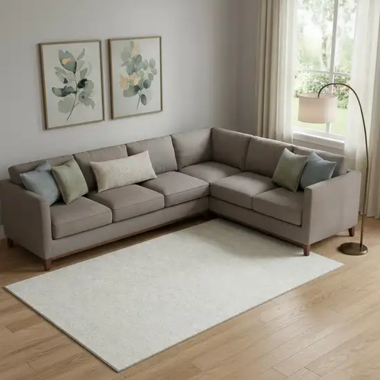 Ivory And Beige Polka Dot Washable Area Rug With UV Protection Photo 1