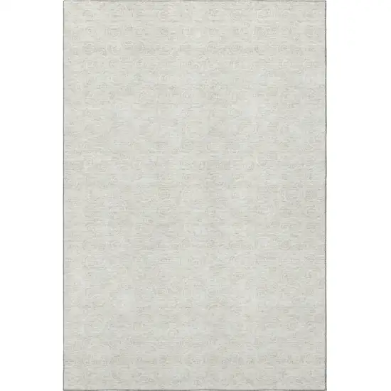 Ivory And Beige Polka Dot Washable Area Rug With UV Protection Photo 4