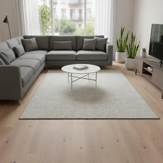 Ivory And Beige Polka Dot Washable Area Rug With UV Protection Photo 2