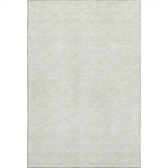 Ivory And Beige Polka Dot Washable Area Rug With UV Protection Photo 1