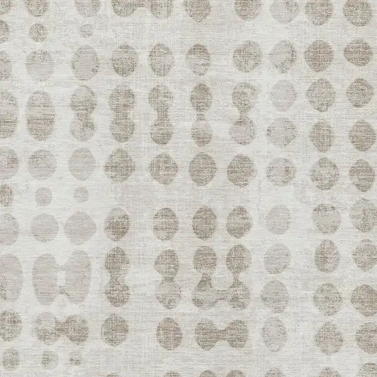 Ivory And Beige Polka Dot Washable Area Rug With UV Protection Photo 3