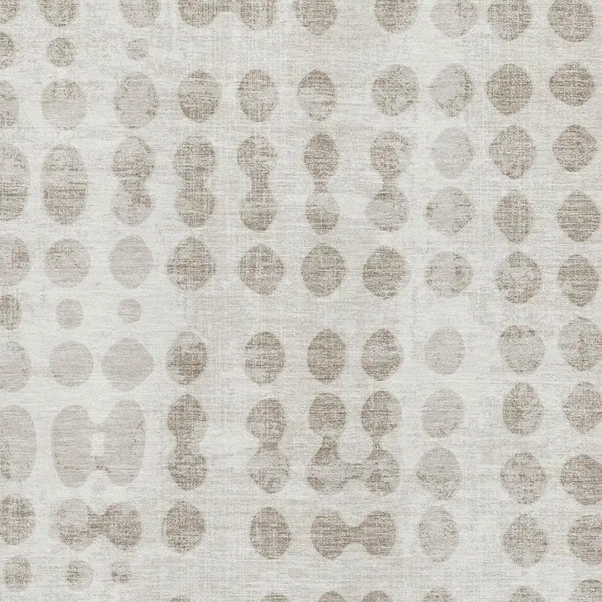 Ivory And Beige Polka Dot Washable Area Rug With UV Protection Photo 3