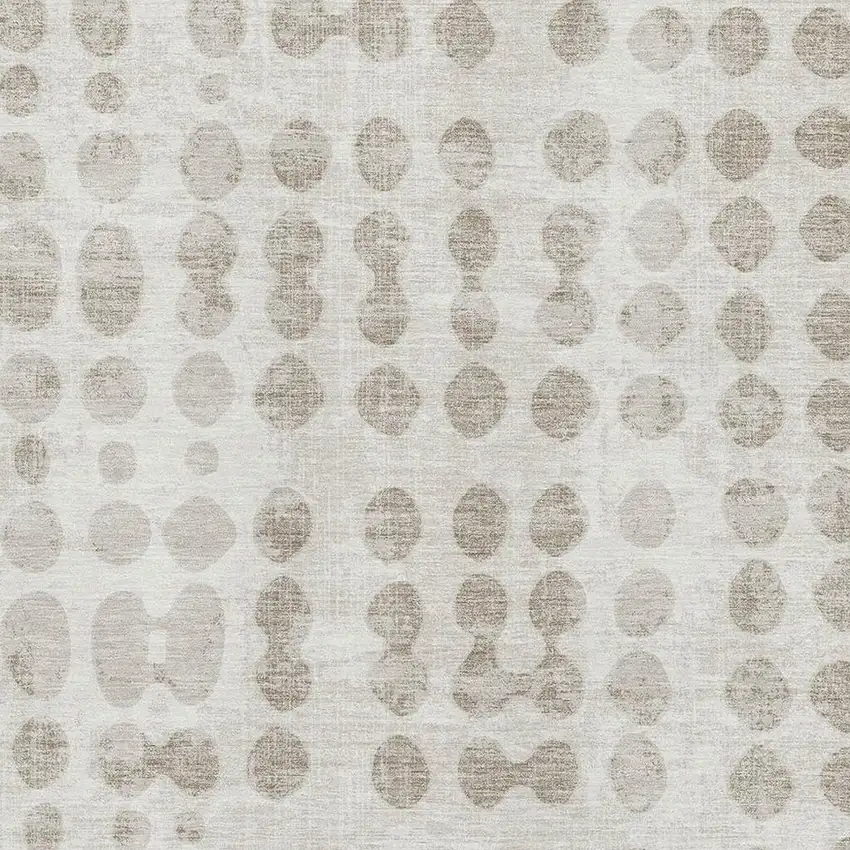 Ivory And Beige Polka Dot Washable Area Rug With UV Protection Photo 3