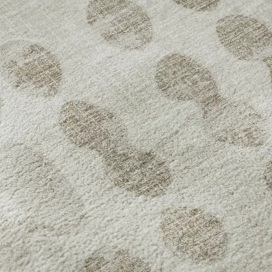 Ivory And Beige Polka Dot Washable Area Rug With UV Protection Photo 7