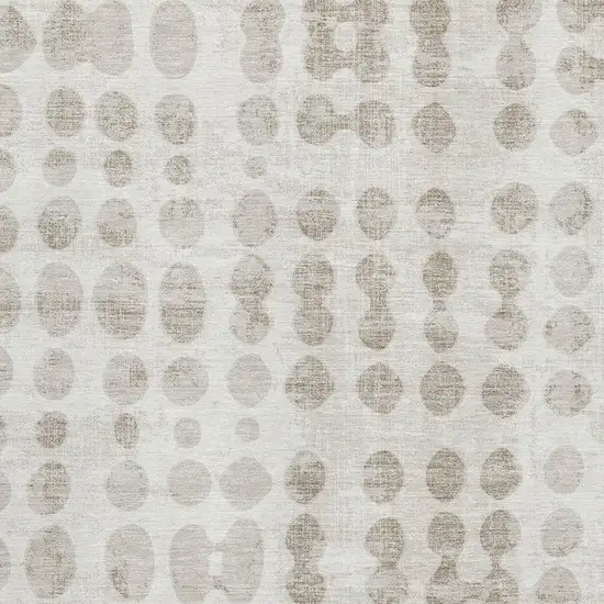 Ivory And Beige Polka Dot Washable Area Rug With UV Protection Photo 3