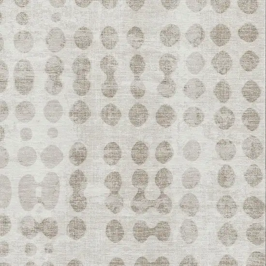 Ivory And Beige Polka Dot Washable Area Rug With UV Protection Photo 3