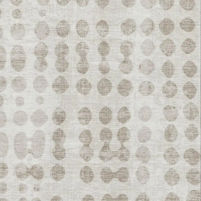 Ivory And Beige Polka Dot Washable Area Rug With UV Protection Photo 3