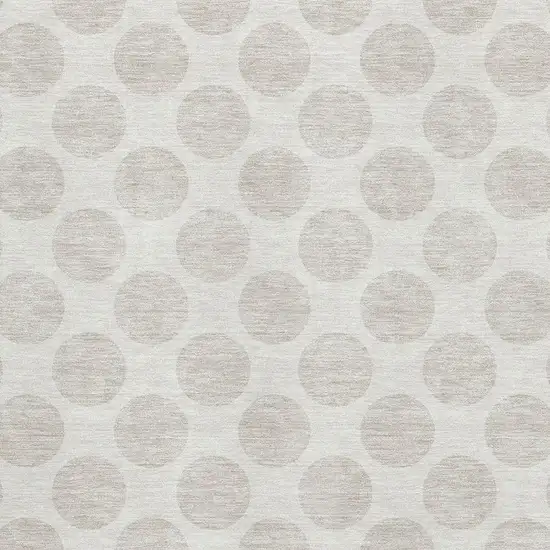Ivory And Beige Polka Dot Washable Area Rug With UV Protection Photo 3