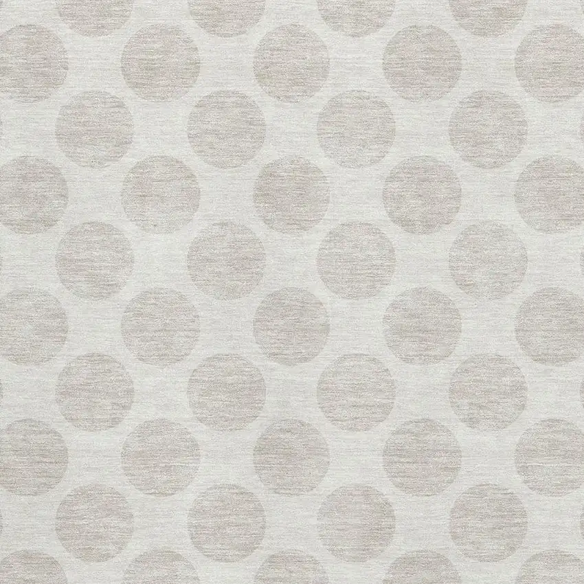 Ivory And Beige Polka Dot Washable Area Rug With UV Protection Photo 3