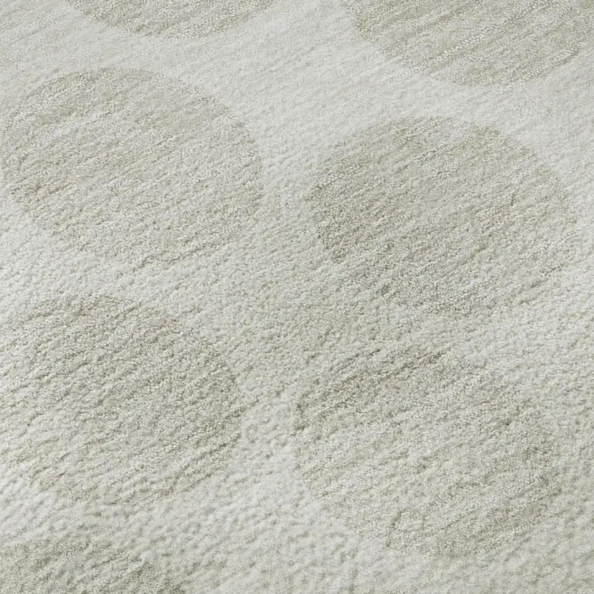 Ivory And Beige Polka Dot Washable Area Rug With UV Protection Photo 9