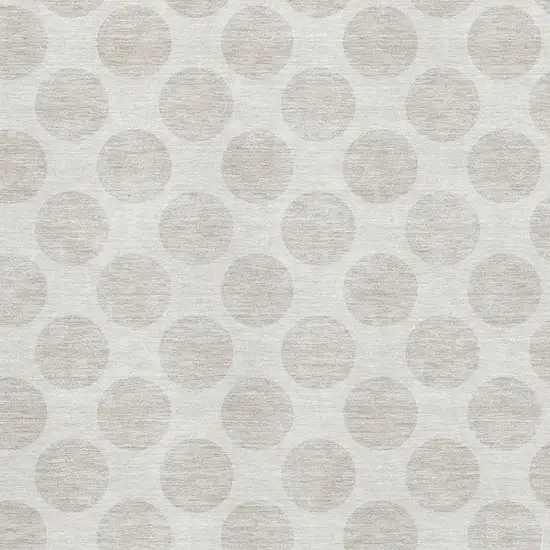 Ivory And Beige Polka Dot Washable Area Rug With UV Protection Photo 3