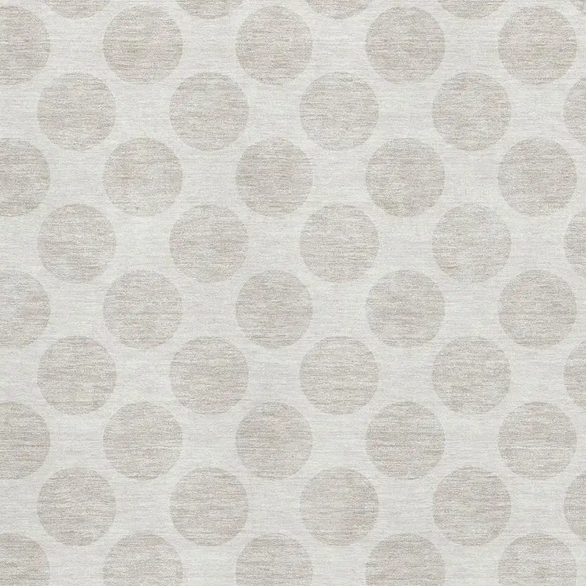 Ivory And Beige Polka Dot Washable Area Rug With UV Protection Photo 3