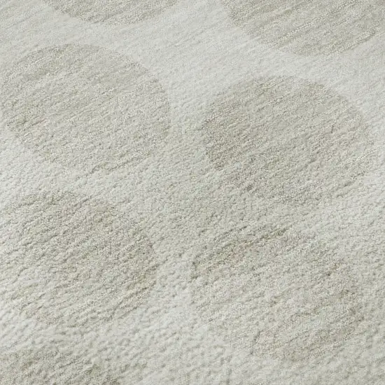 Ivory And Beige Polka Dot Washable Area Rug With UV Protection Photo 8