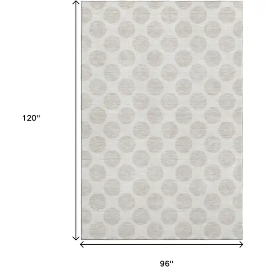 Ivory And Beige Polka Dot Washable Area Rug With UV Protection Photo 3