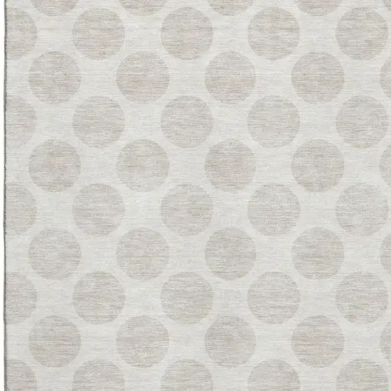 Ivory And Beige Polka Dot Washable Area Rug With UV Protection Photo 3