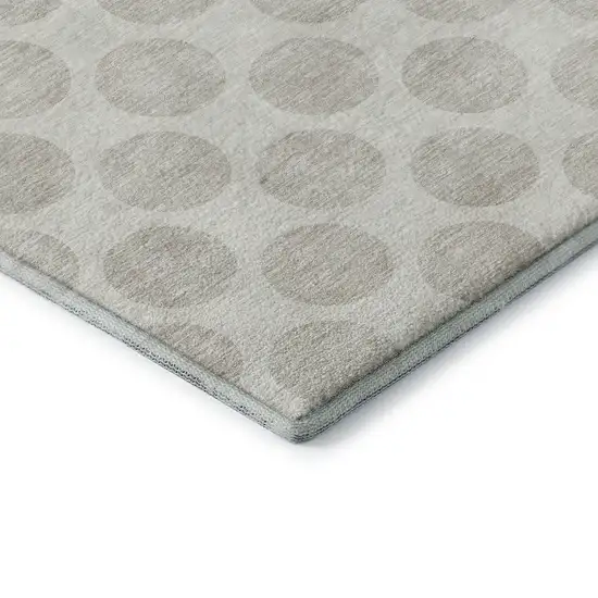Ivory And Beige Polka Dot Washable Area Rug With UV Protection Photo 8