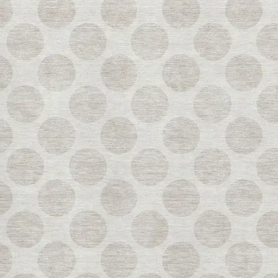 Ivory And Beige Polka Dot Washable Area Rug With UV Protection Photo 3