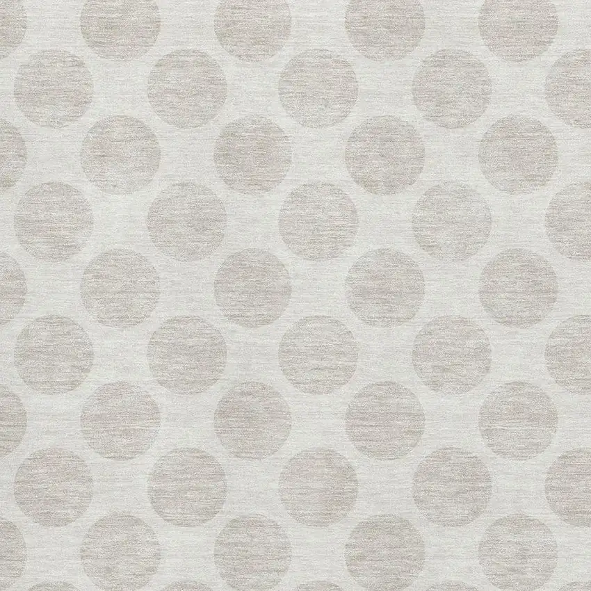 Ivory And Beige Polka Dot Washable Area Rug With UV Protection Photo 3
