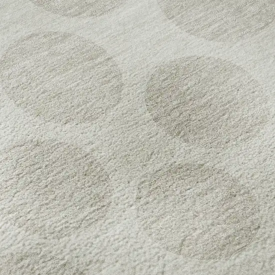 Ivory And Beige Polka Dot Washable Area Rug With UV Protection Photo 9