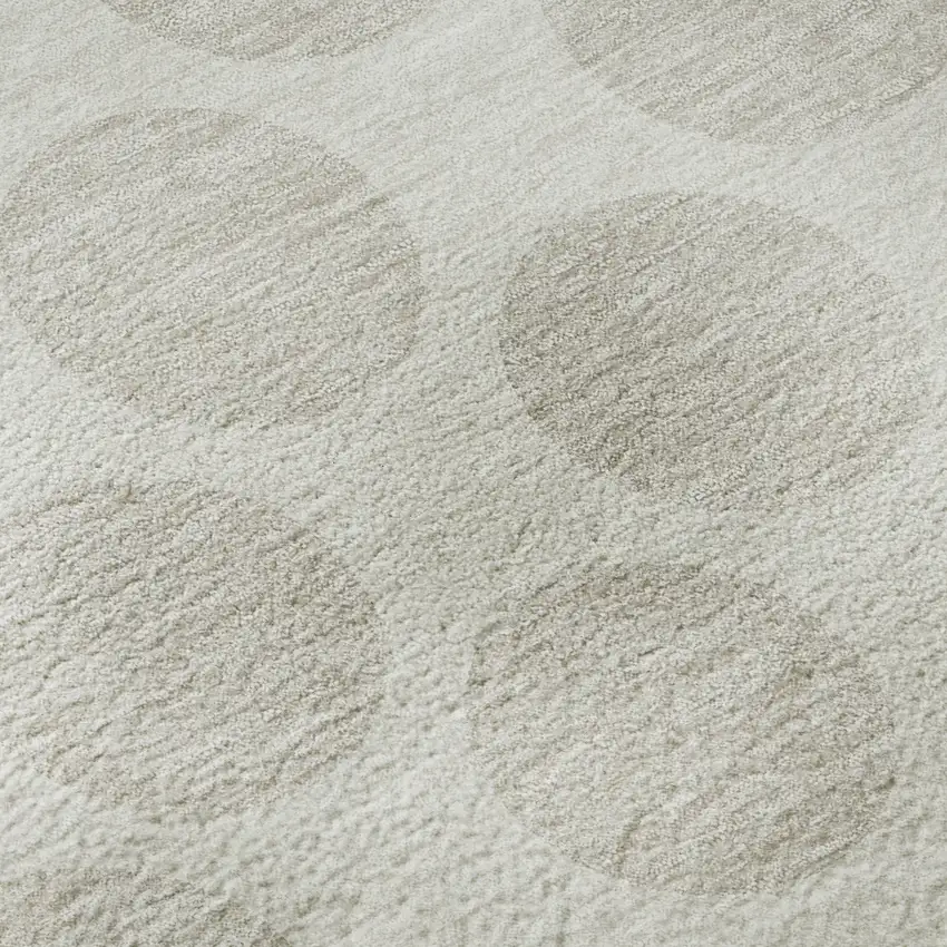 Ivory And Beige Polka Dot Washable Area Rug With UV Protection Photo 9