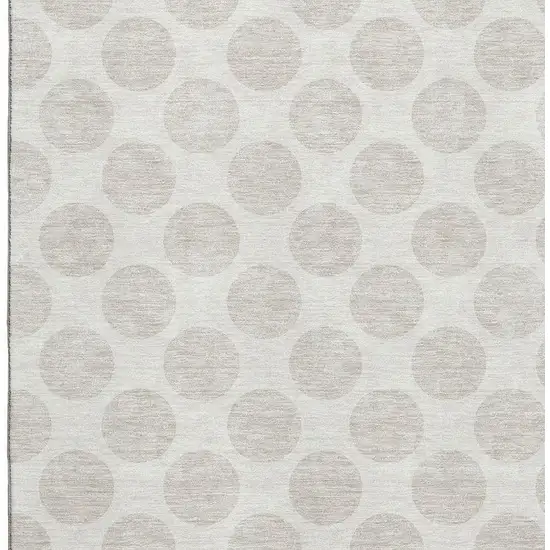 Ivory And Beige Polka Dot Washable Area Rug With UV Protection Photo 2