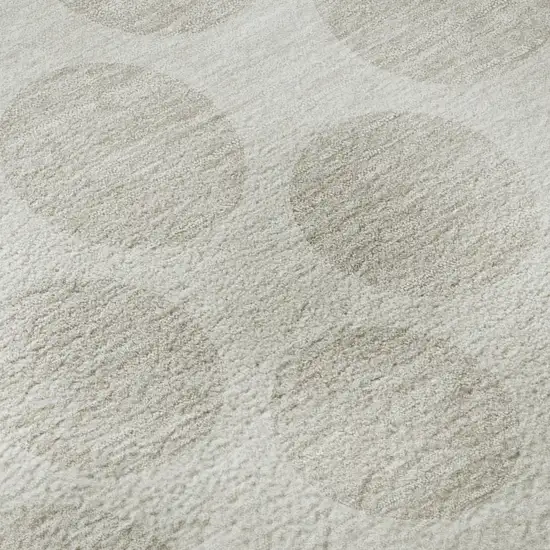 Ivory And Beige Polka Dot Washable Area Rug With UV Protection Photo 6