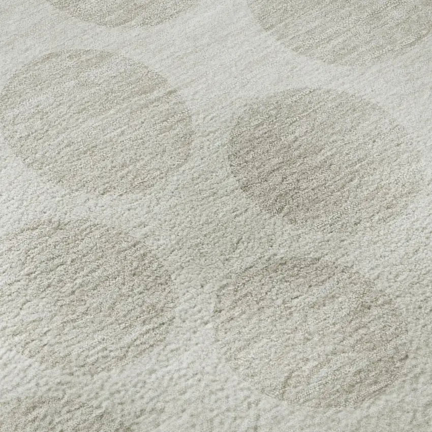Ivory And Beige Polka Dot Washable Area Rug With UV Protection Photo 6