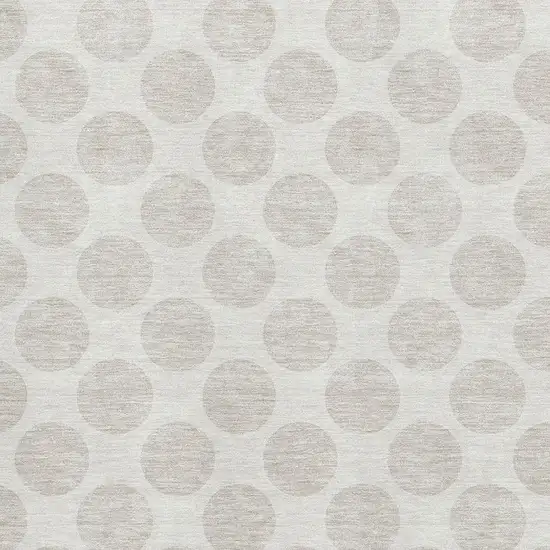 Ivory And Beige Polka Dot Washable Area Rug With UV Protection Photo 2
