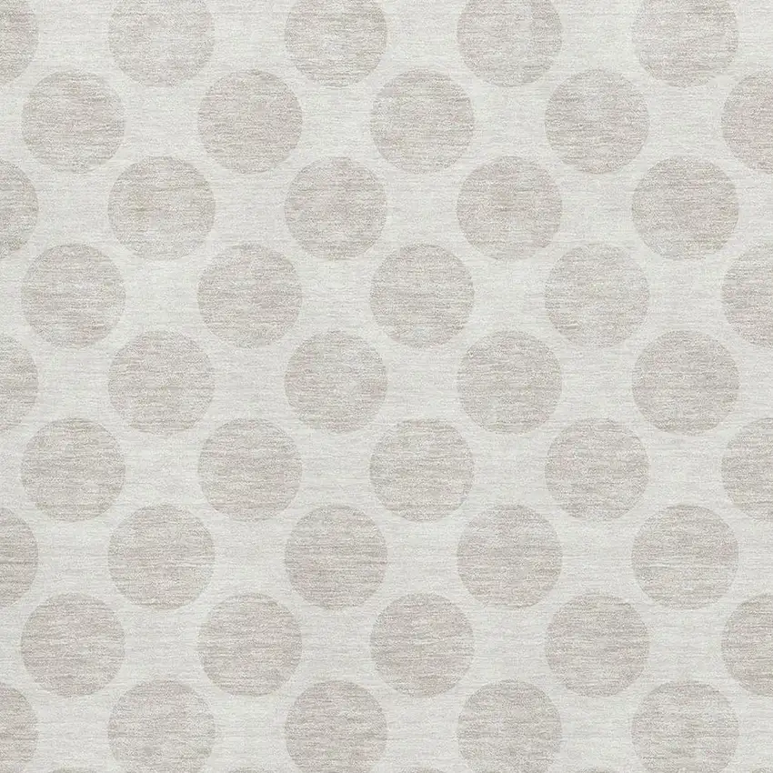 Ivory And Beige Polka Dot Washable Area Rug With UV Protection Photo 2