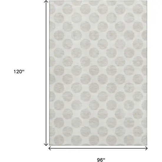 Ivory And Beige Polka Dot Washable Area Rug With UV Protection Photo 7