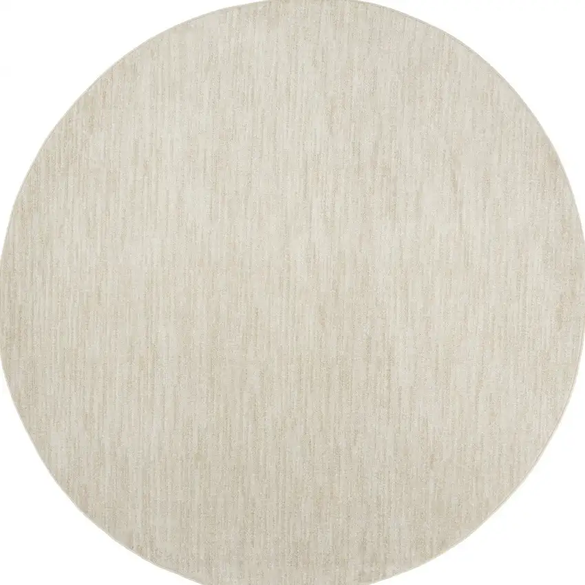 Ivory And Beige Round Non Skid Indoor Outdoor Area Rug Photo 4
