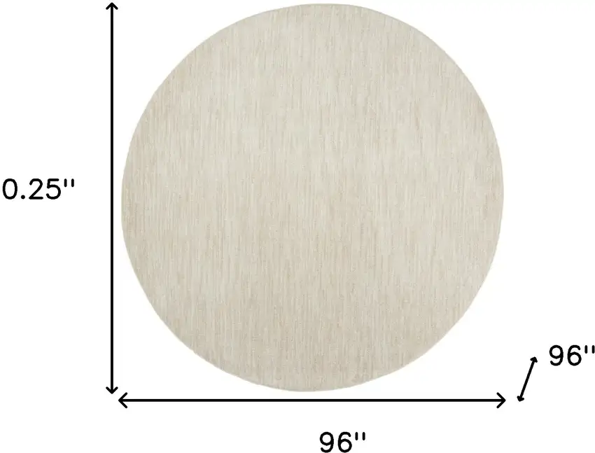 Ivory And Beige Round Non Skid Indoor Outdoor Area Rug Photo 5
