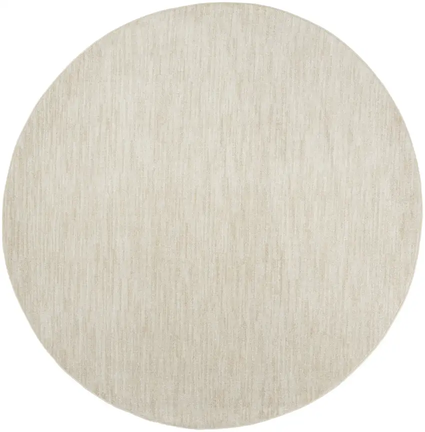 Ivory And Beige Round Non Skid Indoor Outdoor Area Rug Photo 3
