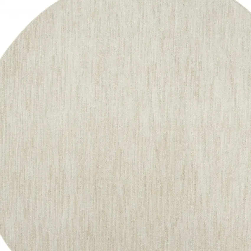 Ivory And Beige Round Non Skid Indoor Outdoor Area Rug Photo 3