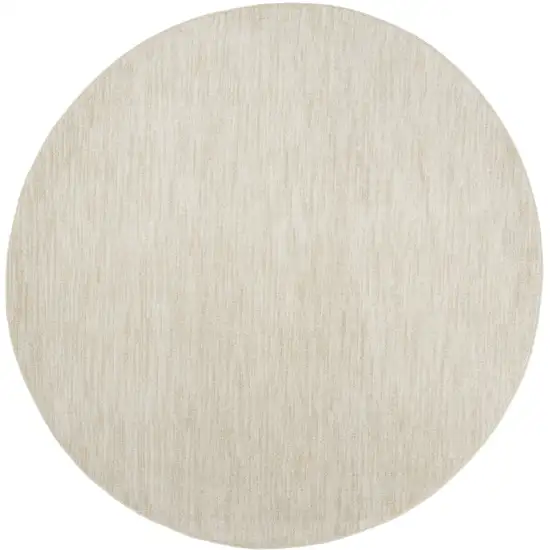 Beige And Ivory Round Indoor Outdoor Area Rug Photo 3
