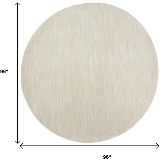 Beige And Ivory Round Indoor Outdoor Area Rug Photo 7