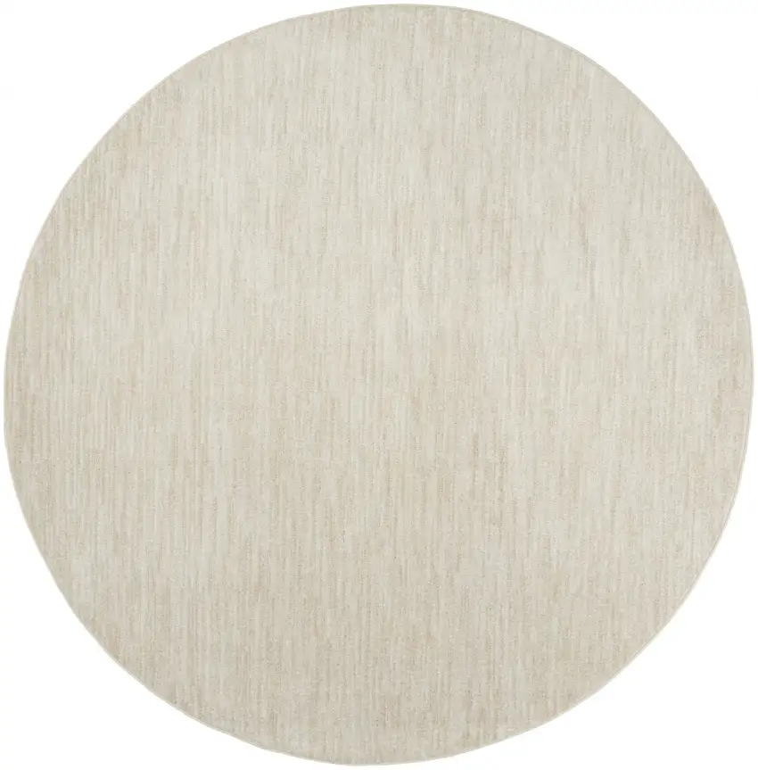 Ivory And Beige Round Non Skid Indoor Outdoor Area Rug Photo 1