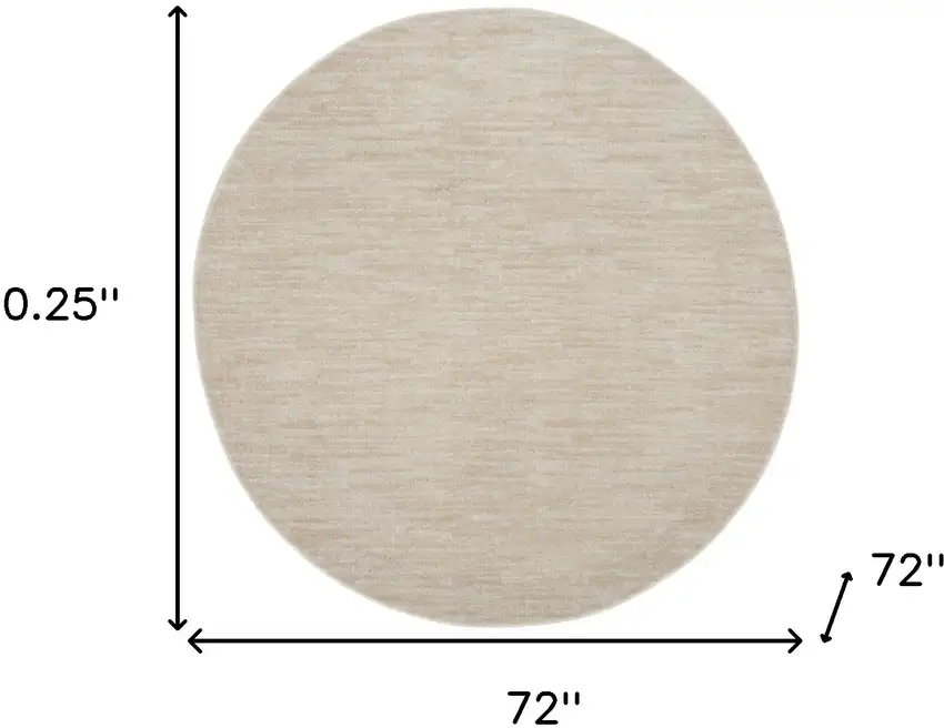 Ivory And Beige Round Non Skid Indoor Outdoor Area Rug Photo 5