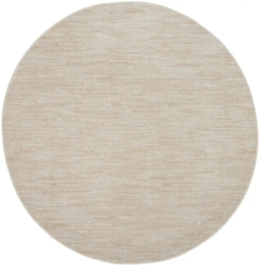 Ivory And Beige Round Non Skid Indoor Outdoor Area Rug Photo 3