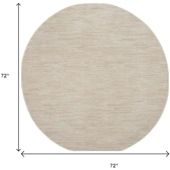 Beige And Ivory Round Indoor Outdoor Area Rug Photo 7
