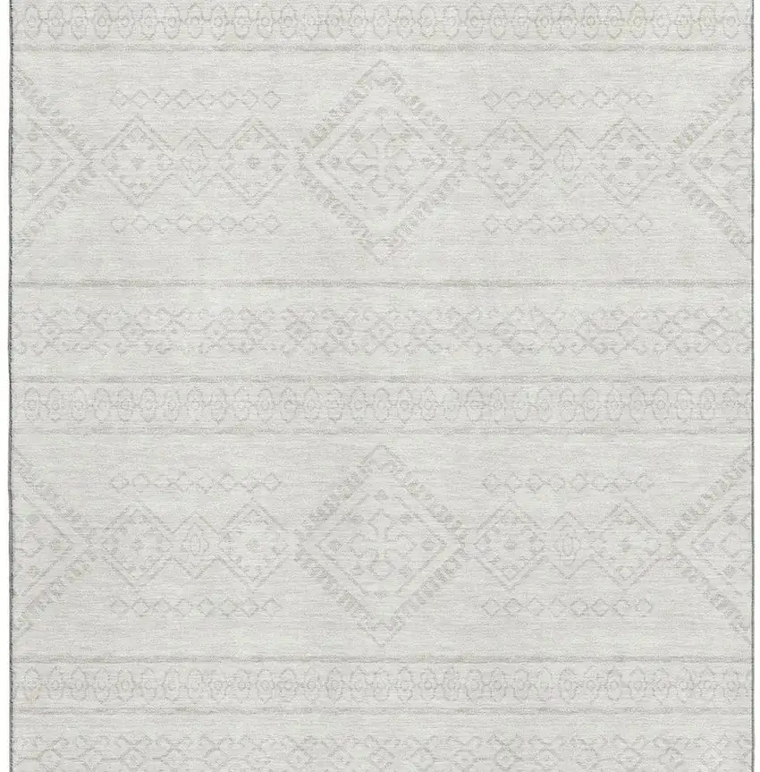 Ivory And Beige Southwestern Washable Area Rug With UV Protection Photo 4