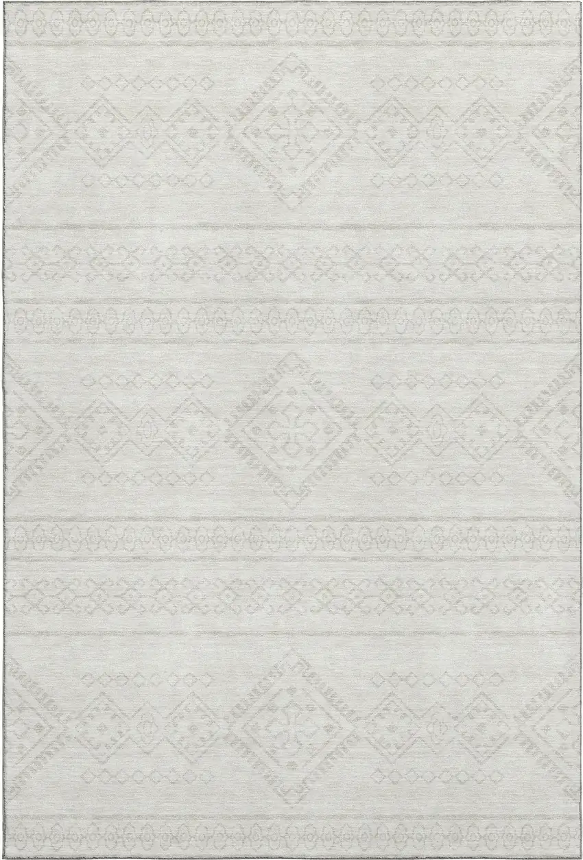 Ivory And Beige Southwestern Washable Area Rug With UV Protection Photo 1
