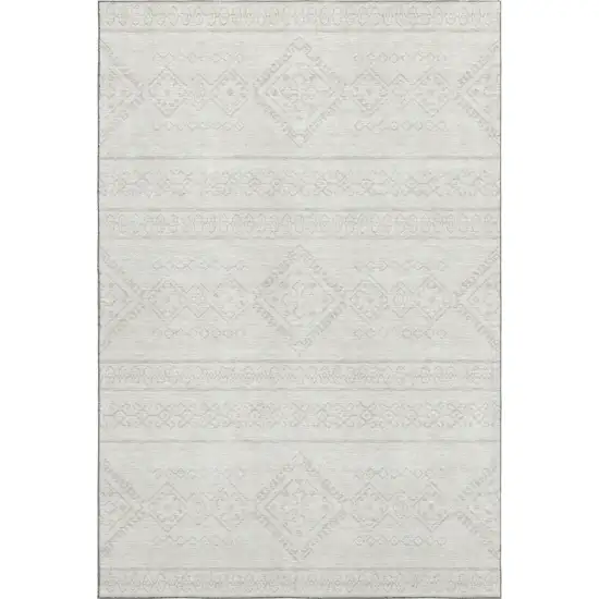 Ivory And Beige Southwestern Washable Area Rug With UV Protection Photo 1