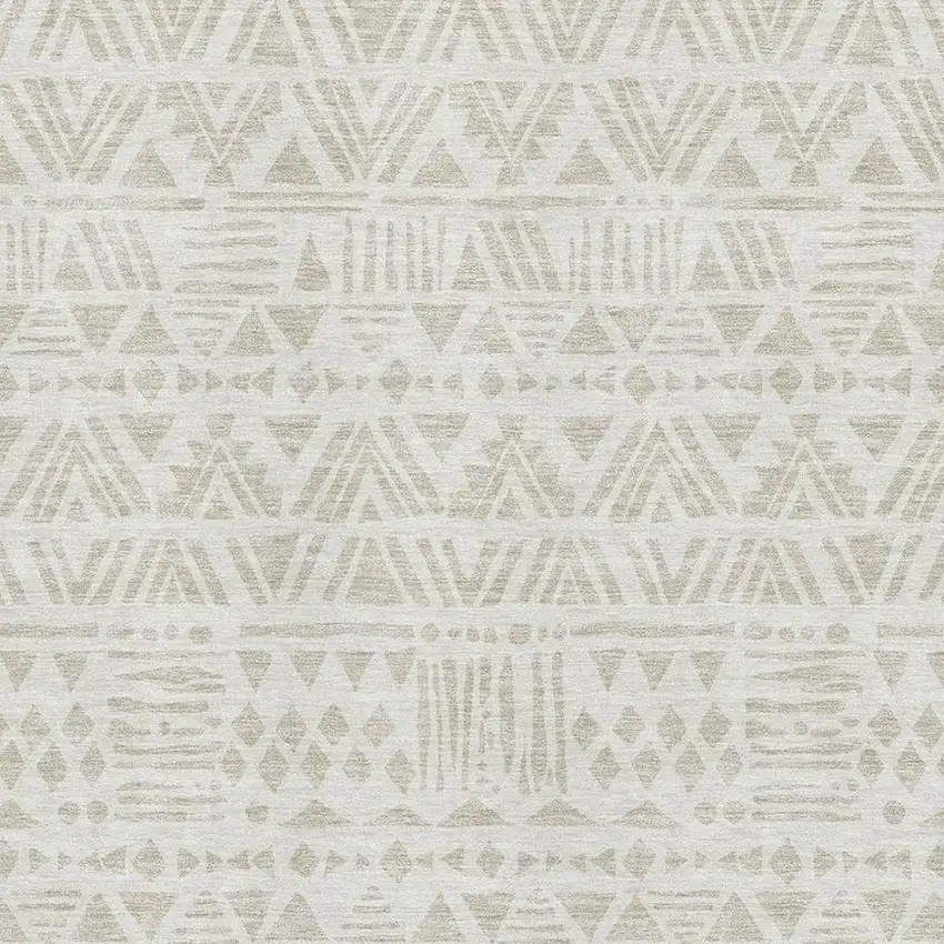 Ivory And Beige Southwestern Washable Area Rug With UV Protection Photo 4