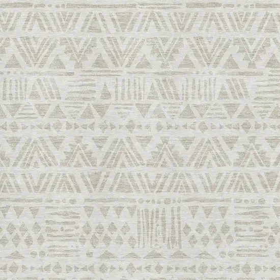 Ivory And Beige Southwestern Washable Area Rug With UV Protection Photo 3