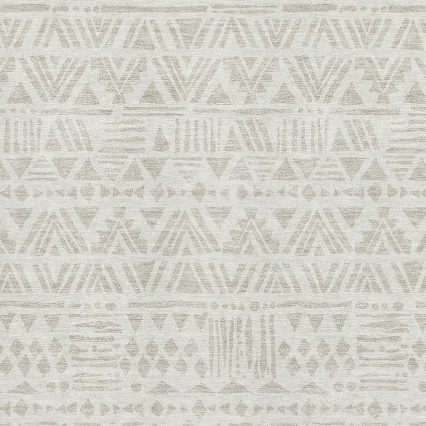 Ivory And Beige Southwestern Washable Area Rug With UV Protection Photo 3