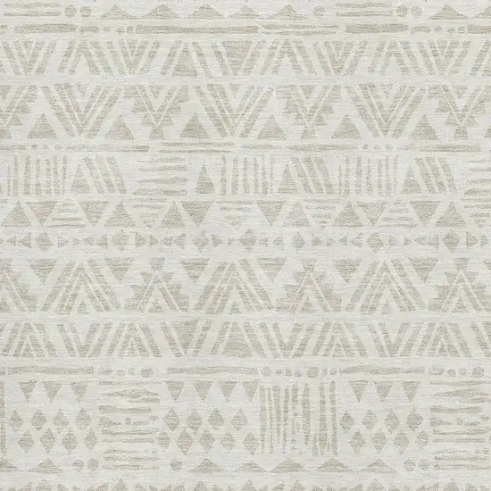 Ivory And Beige Southwestern Washable Area Rug With UV Protection Photo 3