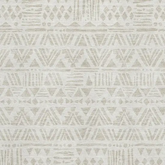 Ivory And Beige Southwestern Washable Area Rug With UV Protection Photo 3
